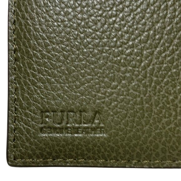 Auth FURLA - Khaki Leather Trifold Wallet - Picture 5 of 5